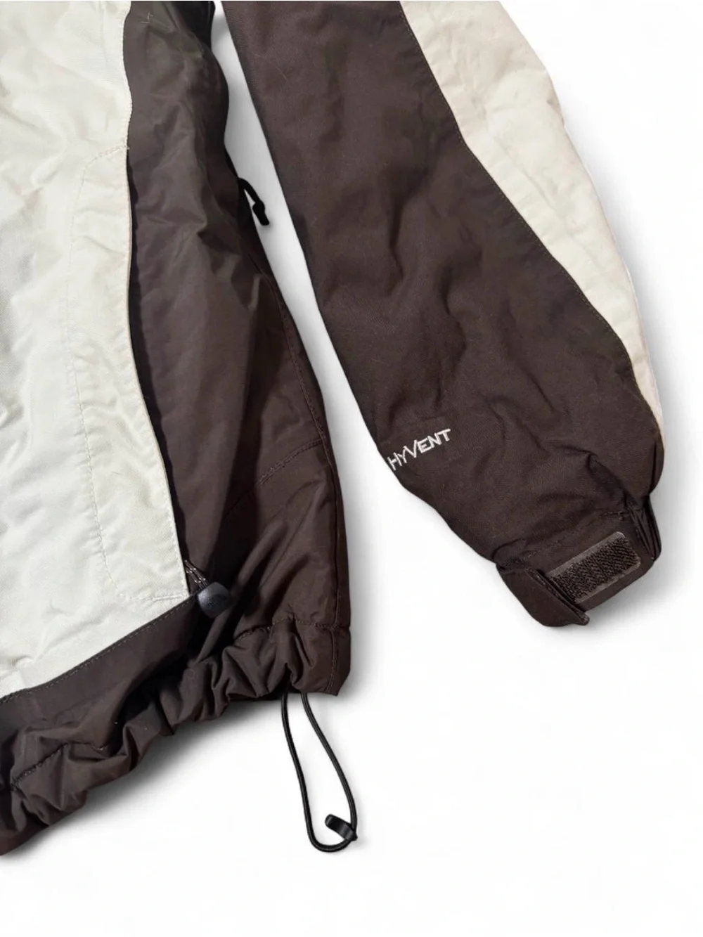 North Face HyVent technical winter ski shell jacket in a Brown and Ivory Size S